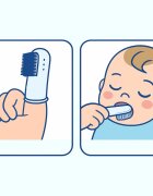 Bocioland Degetar din silicon pentru masarea gingiilor cu carcasa de protectie inclusa