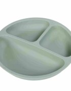 Bocioland Farfurie compartimentata Green din silicon alimentar cu 3 compartimente fara BPA 6-36 luni