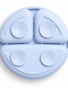 Bocioland Farfurie din silicon pentru copii Blue cu 3 compartimente si 4 ventuze de fixare dimensiune 19.3 x 3 cm