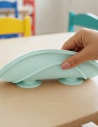 Bocioland Farfurie din silicon pentru copii Mint cu 3 compartimente si 4 ventuze de fixare dimensiune 19.3 x 3 cm