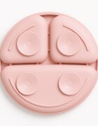Bocioland Farfurie din silicon pentru copii Pink cu 3 compartimente si 4 ventuze de fixare dimensiune 19.3 x 3 cm