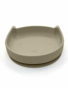 Bocioland Farfurie in forma de pisicuta cu ventuze silicon fara BPA 6-36 luni Dark Beige