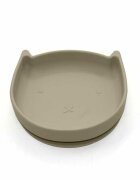 Bocioland Farfurie in forma de pisicuta cu ventuze silicon fara BPA 6-36 luni Dark Beige