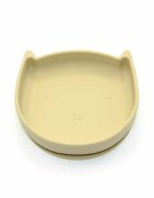 Bocioland Farfurie in forma de pisicuta cu ventuze silicon fara BPA 6-36 luni Light Beige