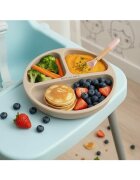Bocioland Farfurie rotunda compartimentata cu 3 compartimente beige