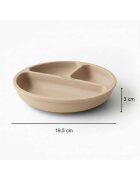 Bocioland Farfurie rotunda compartimentata cu 3 compartimente beige