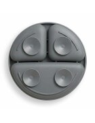 Bocioland Farfurie rotunda compartimentata cu 3 compartimente Dark grey