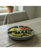 Bocioland Farfurie rotunda compartimentata cu 3 compartimente Dark grey
