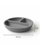 Bocioland Farfurie rotunda compartimentata cu 3 compartimente Dark grey