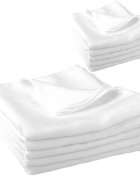 Bocioland Pachet 10 scutece pentru copii Alb 70x80 cm tesatura muselina din bumbac 100 Certificat Oeko-Tex utilizare universala