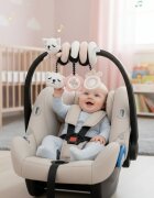 Bocioland Pandantiv senzorial spiralat Kitten pentru atasare la caruciorscaun autopatut cu 3 accesorii interactive incluse