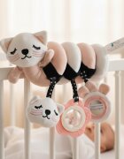 Bocioland Pandantiv senzorial spiralat Kitten pentru atasare la caruciorscaun autopatut cu 3 accesorii interactive incluse