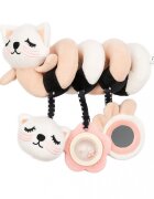 Bocioland Pandantiv senzorial spiralat Kitten pentru atasare la caruciorscaun autopatut cu 3 accesorii interactive incluse