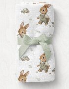 Bocioland Paturica mutifunctionala BUNNY 110x110 cmtesatura din fibre de bambus super absorbant suprafata catifelata utilizare caruciorpatutscaun automaterial respirabil certificat OEKO-TEX