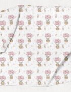 Bocioland Paturica mutifunctionala Koala Pink 110x110 cm tesatura din fibre de bambus super absorbant suprafata catifelata utilizare caruciorpatutscaun automaterial respirabil certificat OEKO-TEX