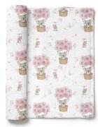 Bocioland Paturica mutifunctionala Koala Pink 110x110 cm tesatura din fibre de bambus super absorbant suprafata catifelata utilizare caruciorpatutscaun automaterial respirabil certificat OEKO-TEX