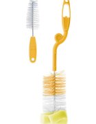 Bocioland Perie pentru curatare biberoane si tetine Galbeninclude perie pentru tetinemaner ergonomic