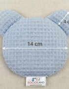 Bocioland Pernuta anticolici cu samburi de cirese si lavanda Teddy Albastru diametru 14 cmhusa din bumbac 100 cu textura waffle utilizare rececald