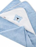 Bocioland Prosop cu capison pentru copii Blue Teddy 100 bumbac dimensiune 80 x 80 cm