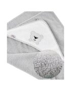 Bocioland Prosop de baie 80x80 cm Teddy Bear Grey material 100 bumbac terry recomandat de la nastere