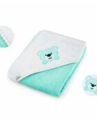 Bocioland Prosop de baie 80x80 cm Teddy Bear Turquoise