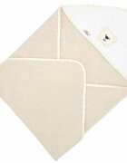 Bocioland Prosop de baie cu gluga din bumbac 100x100 cm Teddy Bear Sand