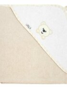 Bocioland Prosop de baie cu gluga din bumbac 100x100 cm Teddy Bear Sand