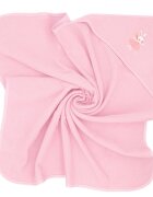 Bocioland Prosop de baie pentru copii Pink Wolf 100x100 cmdin bumbac 100 prevazut cu capison decorat cu broderie vesela