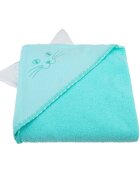 Bocioland Prosop din bumbac terry pentru copii Aqua Cat 80x80 cmgluga brodataurechi decorative