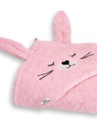 Bocioland Prosop din bumbac terry pentru copii Bunny Pink 95x95 cmgluga brodataurechi decorative100 bumbac