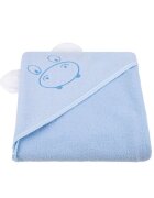 Bocioland Prosop din bumbac terry pentru copii Hippo Blue 80x80 cmgluga brodataurechi decorative
