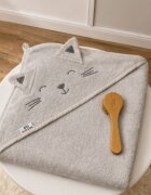 Bocioland Prosop din bumbac terry pentru copii Kitty Grey 95x95 cmgluga brodataurechi decorative100 bumbac
