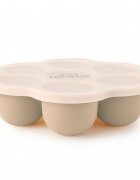 Bocioland Recipient ermetic multiportii Daisy Bej din silicon capac cu inchidere ermetica 7 compartimente compatibil congelator fara BPA