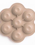 Bocioland Recipient ermetic multiportii Daisy Bej din silicon capac cu inchidere ermetica 7 compartimente compatibil congelator fara BPA