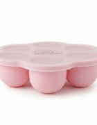 Bocioland Recipient ermetic multiportii Daisy Roz din silicon capac cu inchidere ermetica 7 compartimente compatibil congelator fara BPA