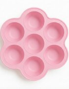Bocioland Recipient ermetic multiportii Daisy Roz din silicon capac cu inchidere ermetica 7 compartimente compatibil congelator fara BPA