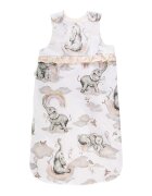 Bocioland Sac de dormit pentru copii Elephant design practic cu fermoar si capse de fixare dimensiune 50 x 90cm