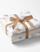 Bocioland Set 3 scutece multifunctionale Beige 70x70 cm din muselina 100 bumbacsuprafata texturatamoale si absorbanta