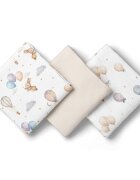 Bocioland Set 3 scutece multifunctionale Beige 70x70 cm din muselina 100 bumbacsuprafata texturatamoale si absorbanta