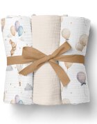 Bocioland Set 3 scutece multifunctionale Beige 70x70 cm din muselina 100 bumbacsuprafata texturatamoale si absorbanta