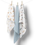 Bocioland Set 3 scutece multifunctionale Blue 70x70 cm din muselina 100 bumbacsuprafata texturatamoale si absorbanta
