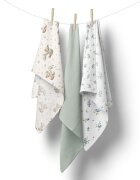 Bocioland Set 3 scutece multifunctionale Green 70x70 cm din muselina 100 bumbacsuprafata texturatamoale si absorbanta