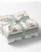 Bocioland Set 3 scutece multifunctionale Green 70x70 cm din muselina 100 bumbacsuprafata texturatamoale si absorbanta