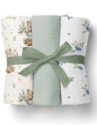 Bocioland Set 3 scutece multifunctionale Green 70x70 cm din muselina 100 bumbacsuprafata texturatamoale si absorbanta