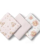 Bocioland Set 3 scutece multifunctionale Roz 70x70 cm din muselina 100 bumbacsuprafata texturatamoale si absorbanta