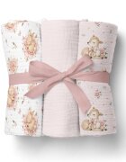 Bocioland Set 3 scutece multifunctionale Roz 70x70 cm din muselina 100 bumbacsuprafata texturatamoale si absorbanta