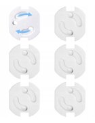 Bocioland Set 6 protectii cu adeziv pentru prize Alb