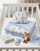 Bocioland Set paturica si pernuta Waffle Bunny 75x100 cmrealizat din bumbac 100recomandat de la nastere