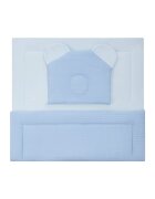 Bocioland Set perna si paturica copii Waffle Albastru din bumbac dimensiune 75x10035x30 cm