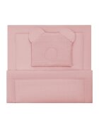 Bocioland Set perna si paturica copii Waffle Roz din bumbac dimensiune 75x10035x30 cm